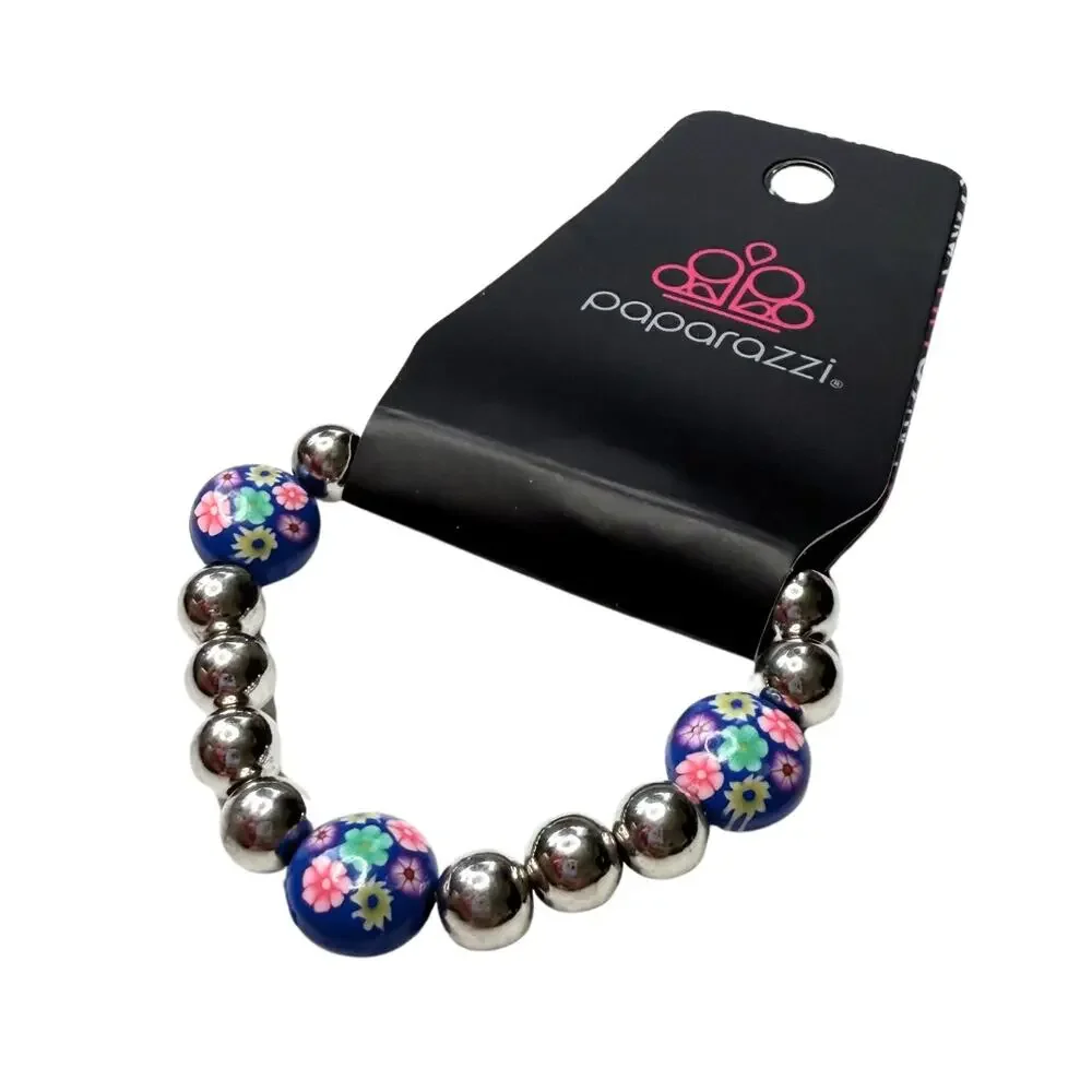 Paparazzi Beaded Floral Stretch Starlet Shimmer Bracelet Multicolor Jewelry New